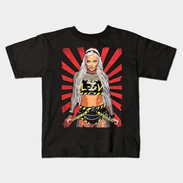 Liv Morgan Wrestling Vintage Fan Art Kids T-Shirt by Sakonipopart